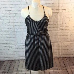 Soul Harmony Energy Dress Black Silver Stripe Spaghetti Strap Medium